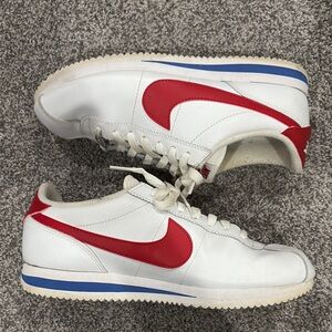 Nike Men's White and Red Cortez Sneakers